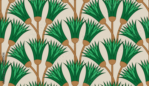 Papyrus plant shaft seamless texture of Ancient Egypt. Vector and illustration.