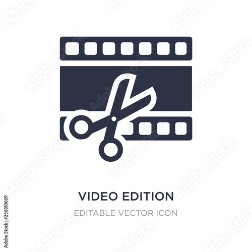 video edition icon on white background. Simple element illustration from UI concept.