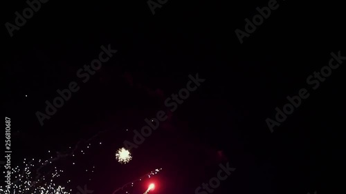 fireworks at night in slow motion photo