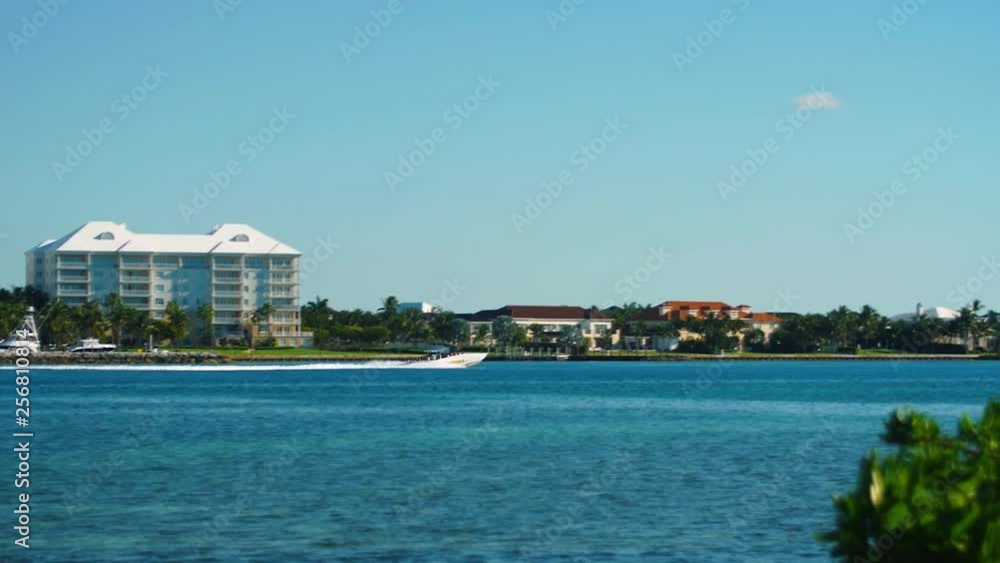 Boat moving across screen as camera tracks. Boat moving across screen as camera tracks.