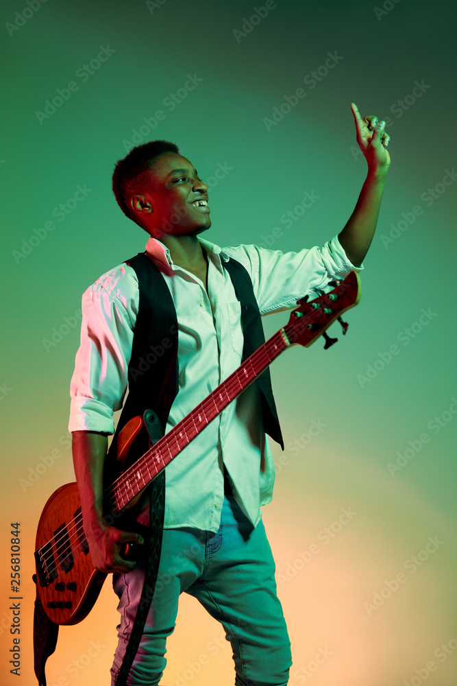 African American Bass Player