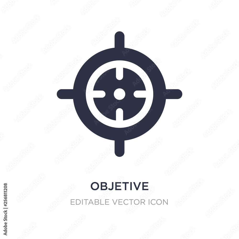 Obraz premium objetive icon on white background. Simple element illustration from Weapons concept.