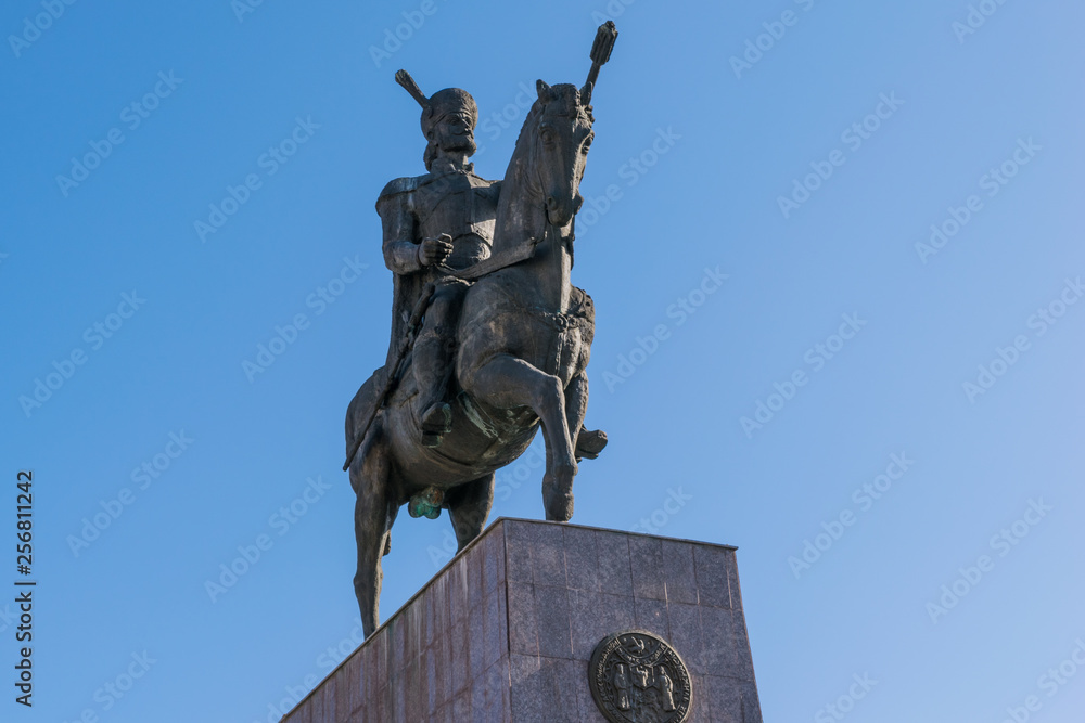 Ploiesti, Romania - February 17, 2019: Mihai Viteazul statue monument situated in Ploiesti, Prahova, Romania