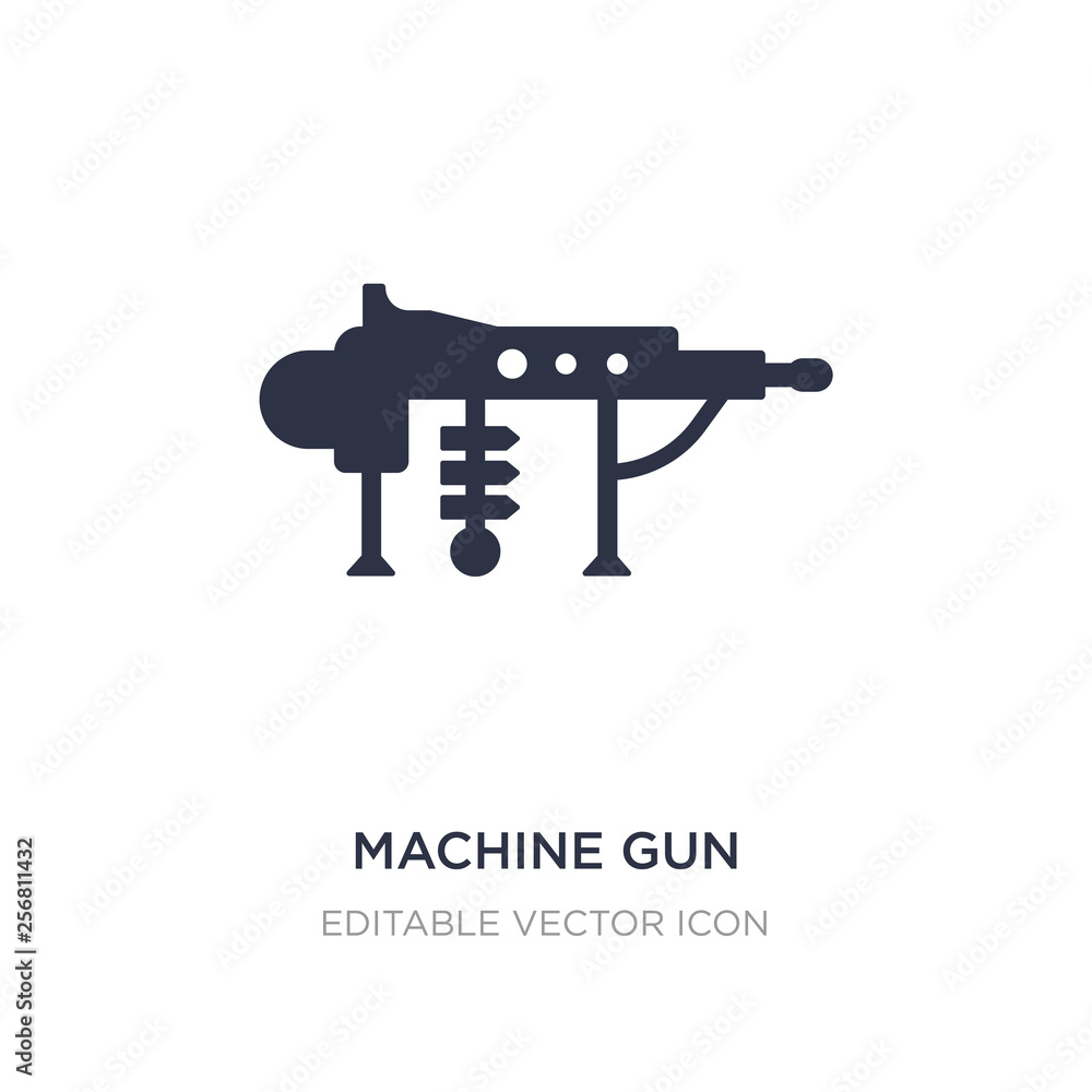 machine gun icon on white background. Simple element illustration from Weapons concept.
