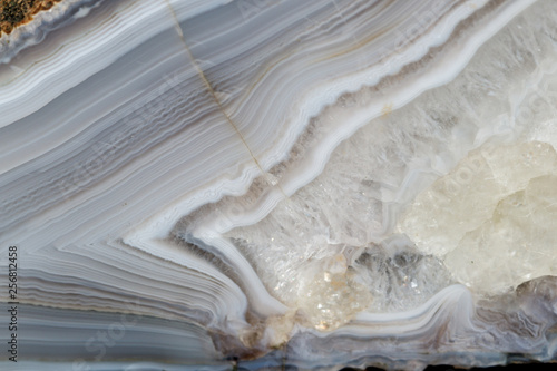 macro stone mineral agate on black background