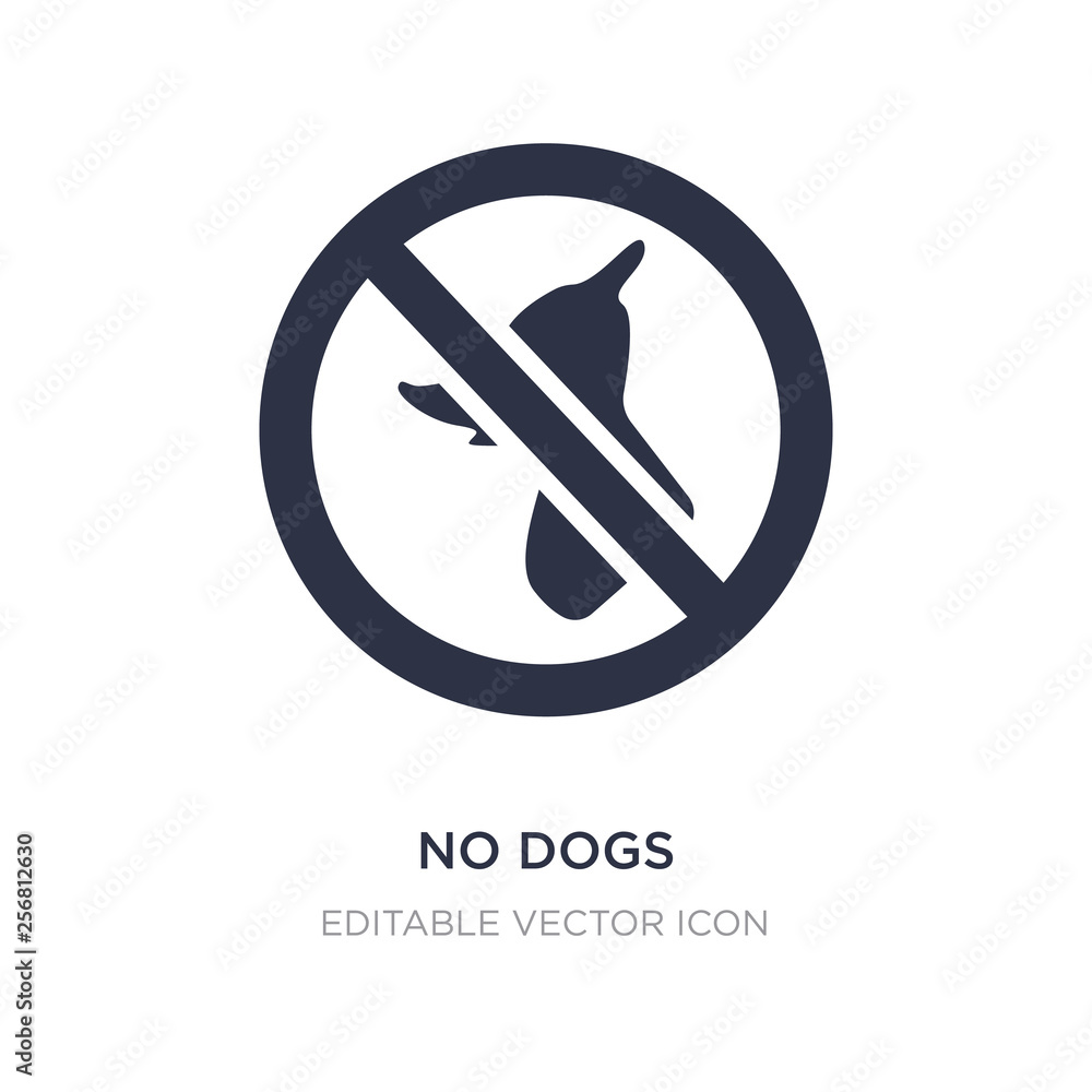 no dogs icon on white background. Simple element illustration from Animals concept. no dogs icon on white background. Simple element illustration from Animals concept.
