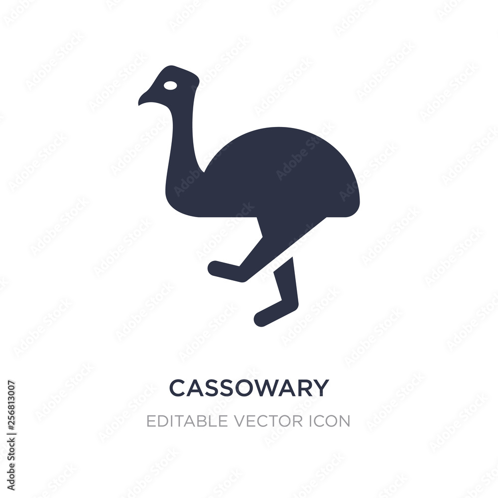 Fototapeta premium cassowary icon on white background. Simple element illustration from Animals concept.
