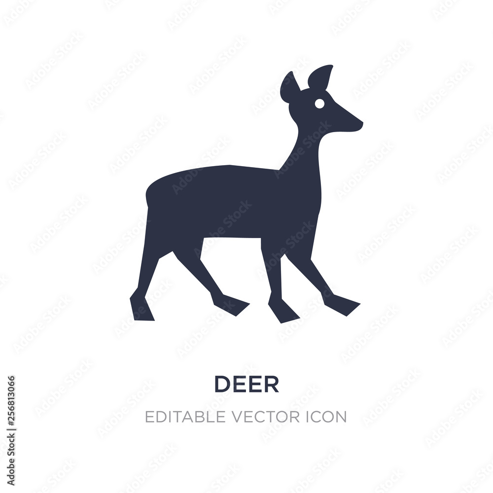 Fototapeta premium deer icon on white background. Simple element illustration from Animals concept.