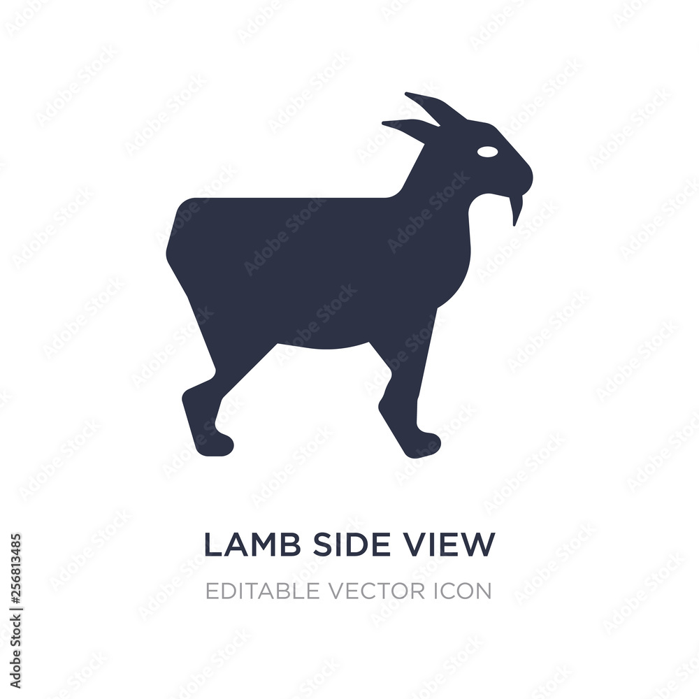 lamb side view icon on white background. Simple element illustration from Animals concept.