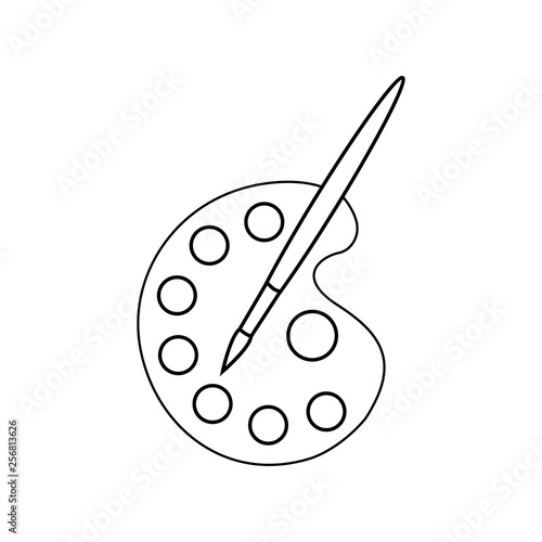 Icono plano lineal paleta pintor en color negro