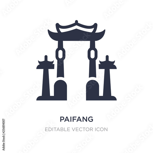 paifang icon on white background. Simple element illustration from Architecture and city concept.