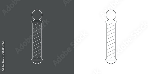 Icono plano lineal poste barbero en gris y blanco