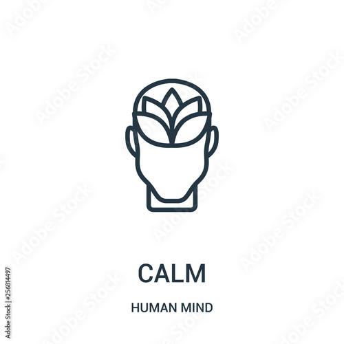 calm icon vector from human mind collection. Thin line calm outline icon vector illustration. Linear symbol for use on web and mobile apps, logo, print media.