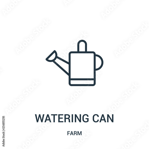 watering can icon vector from farm collection. Thin line watering can outline icon vector illustration. Linear symbol for use on web and mobile apps, logo, print media.