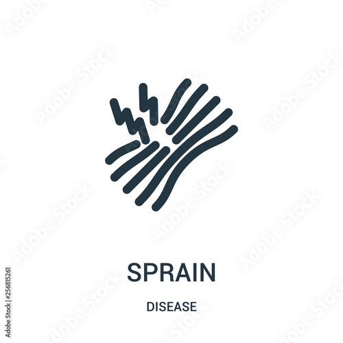 sprain icon vector from disease collection. Thin line sprain outline icon vector illustration. Linear symbol for use on web and mobile apps, logo, print media.