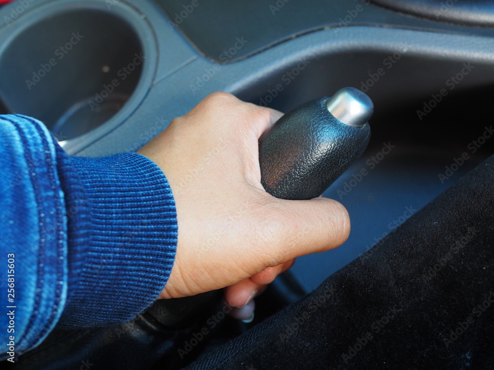 Fototapeta premium handbrake in the car