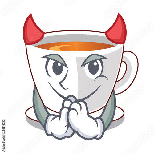 Devil cup mint tea isolated with character