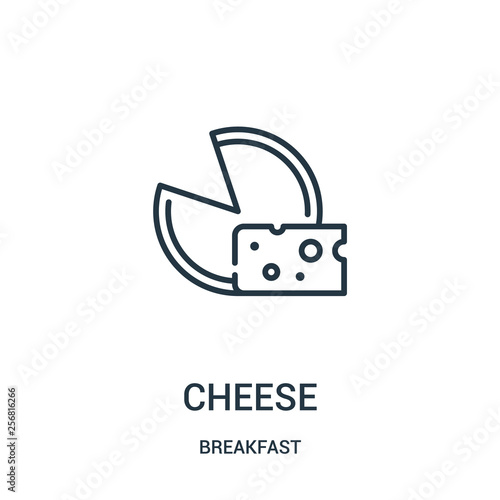 cheese icon vector from breakfast collection. Thin line cheese outline icon vector illustration. Linear symbol for use on web and mobile apps, logo, print media.