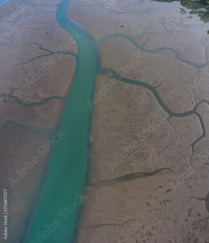 Aerial view, Marismas de Santoña, Noja y Joyel Natural Park, Cantabrian Sea, Cantabria, Spain, Europe photo