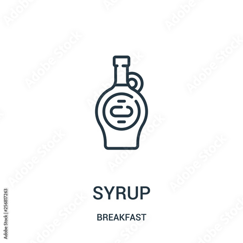 syrup icon vector from breakfast collection. Thin line syrup outline icon vector illustration. Linear symbol for use on web and mobile apps, logo, print media.