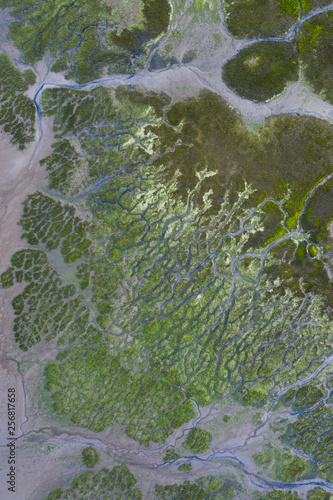 Aerial view, Marismas de Santoña, Noja y Joyel Natural Park, Cantabrian Sea, Cantabria, Spain, Europe photo