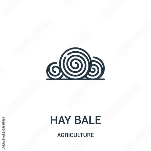 hay bale icon vector from agriculture collection. Thin line hay bale outline icon vector illustration. Linear symbol for use on web and mobile apps, logo, print media.