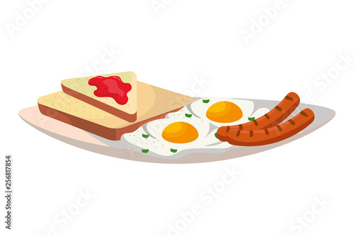 delicious tasty breakfast cartoon