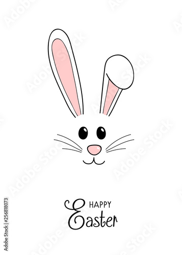 Easter greting card with cute bunny. Vector