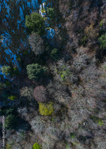 Aerial view, Mortesante, Miera Valley, Valles Pasiegos, Cantabria, Spain, Europe photo