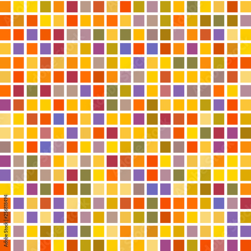 Mosaic of a bright colorful squares on a white background.