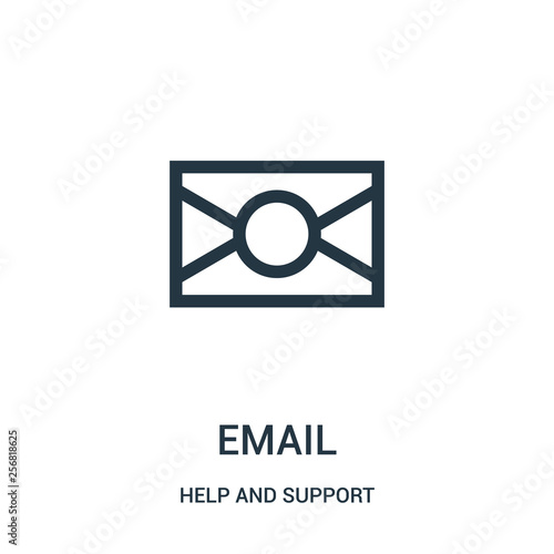 email icon vector from help and support collection. Thin line email outline icon vector illustration. Linear symbol for use on web and mobile apps, logo, print media.