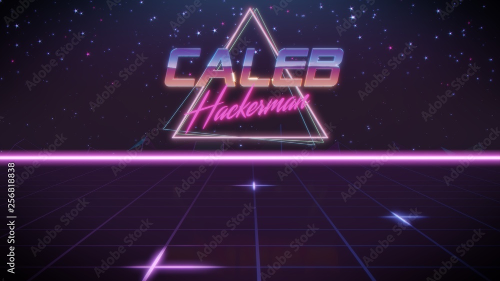 first name Caleb in synthwave style first name Caleb in synthwave style
