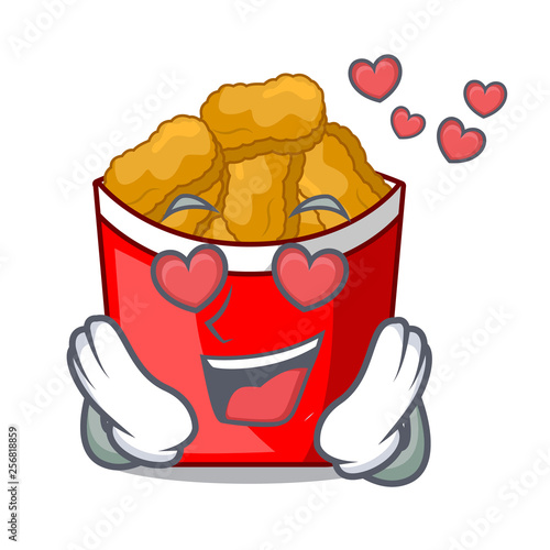 In love chicken nuggets in the cartoon shape