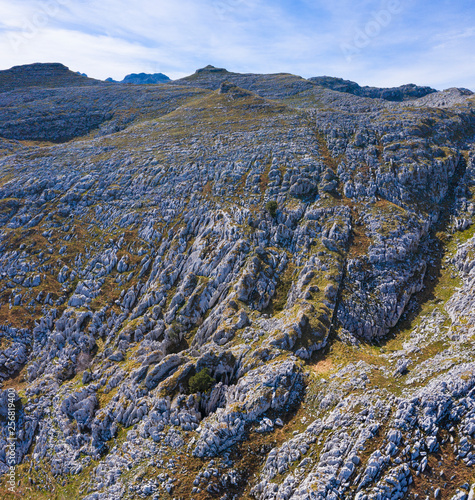 Aerial view, Mortesante, Miera Valley, Valles Pasiegos, Cantabria, Spain, Europe photo