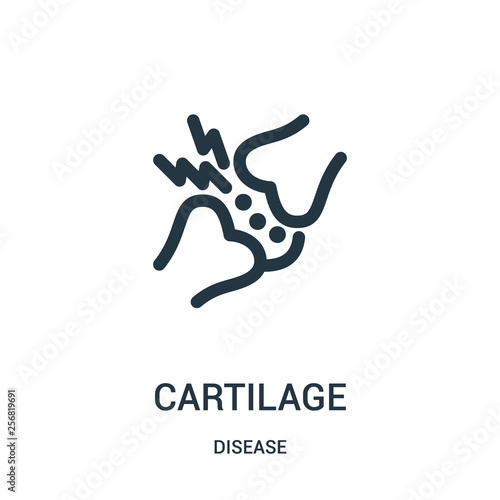 cartilage icon vector from disease collection. Thin line cartilage outline icon vector illustration. Linear symbol for use on web and mobile apps, logo, print media.