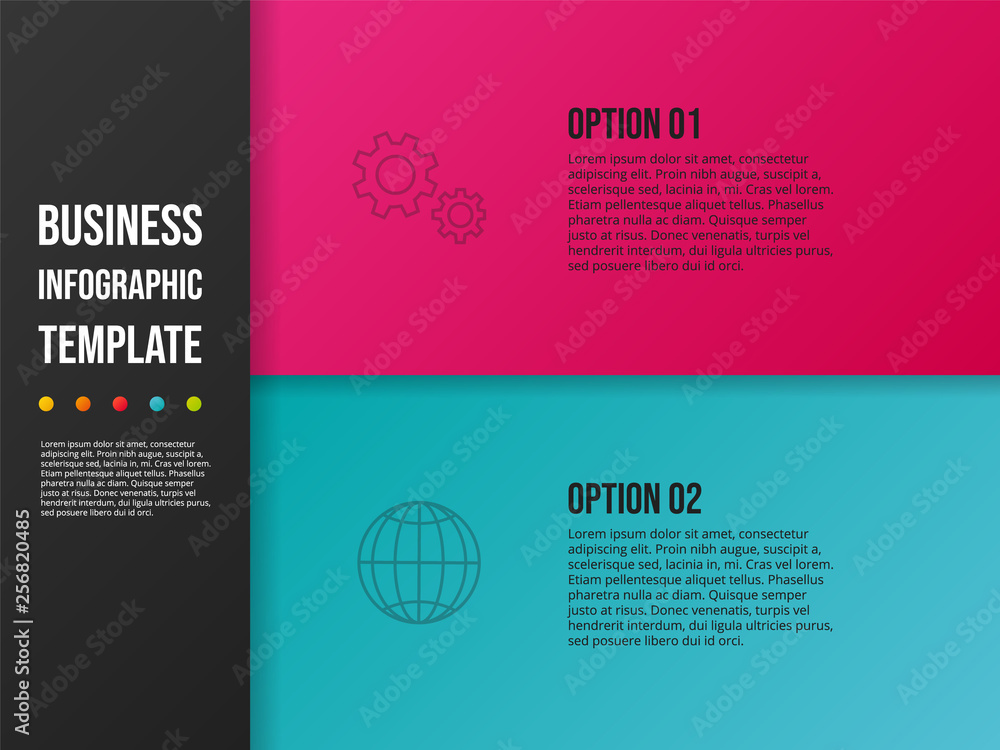 Business presentation slide with icons - company timeline. Vector