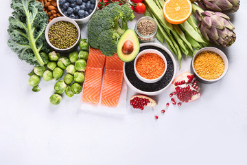 Selection of healthy food