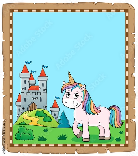 Cute unicorn topic parchment 2
