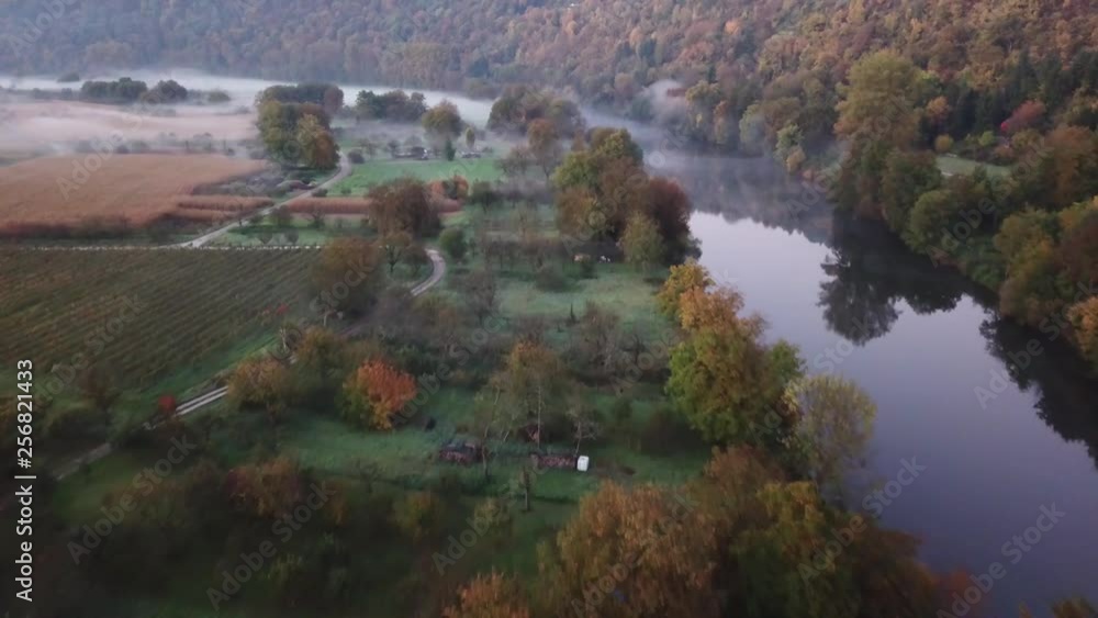 German river and landscape before sunrise German river and landscape before sunrise