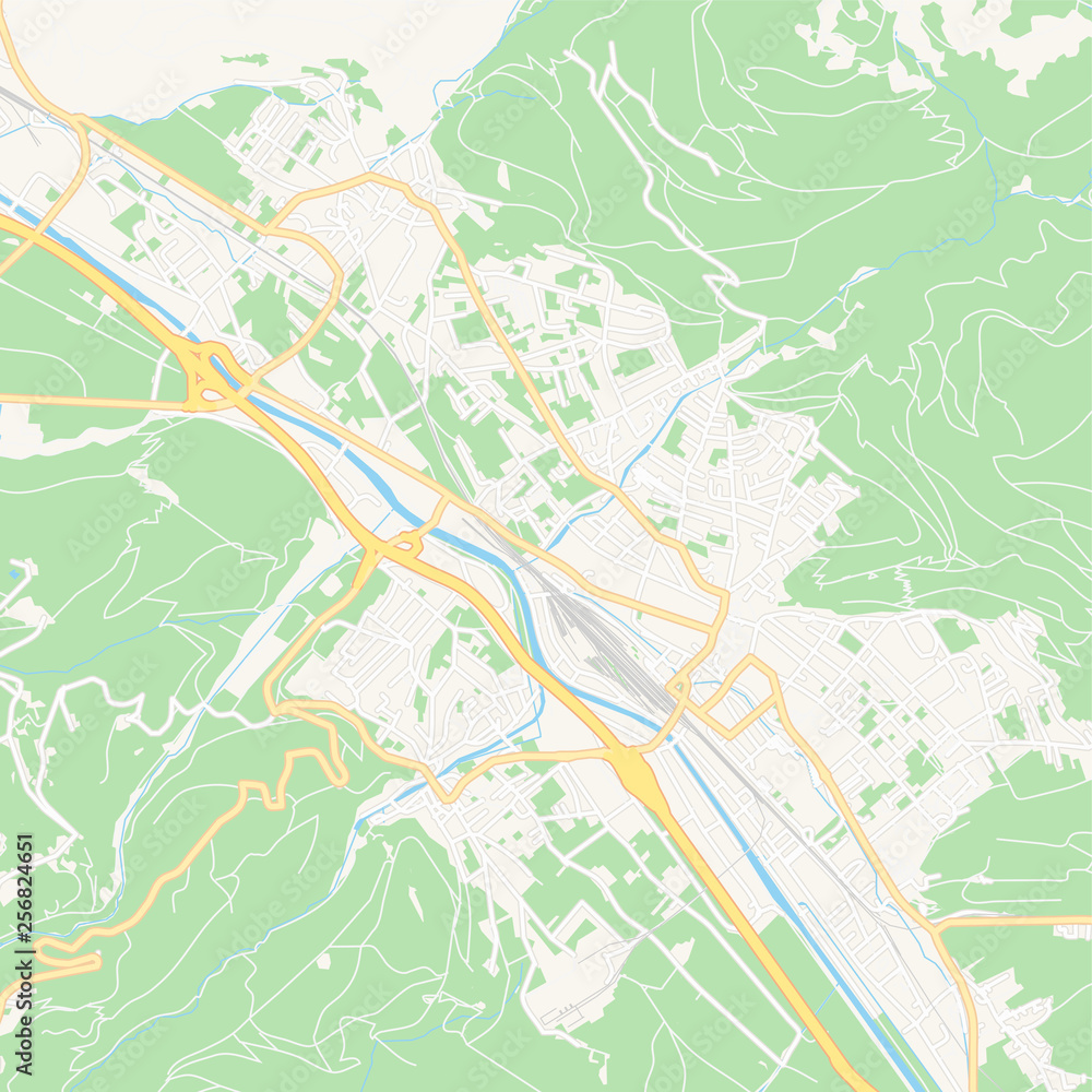 Bludenz, Austria printable map