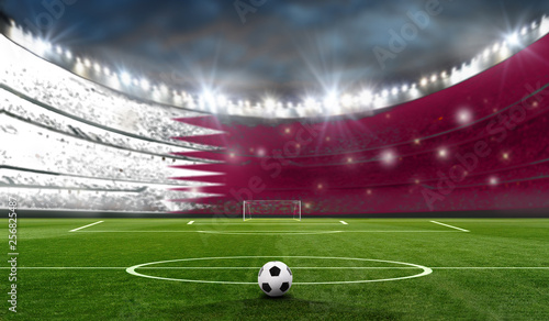 football stadium - Qatar flag
