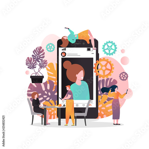 Selfie vector concept for web banner, website page