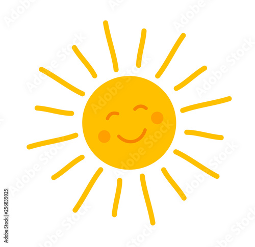 Cute smiling sun icon.