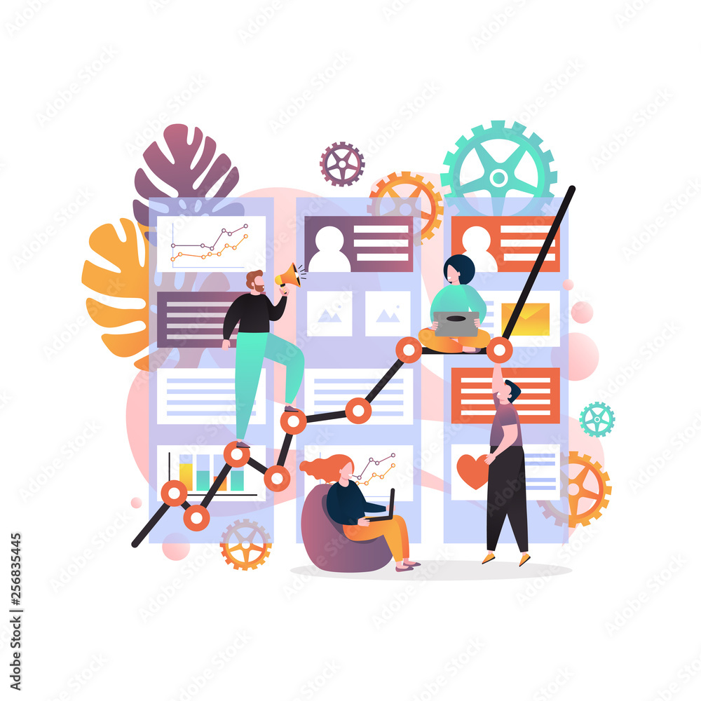 Fototapeta premium Website seo services vector concept for web banner, website page