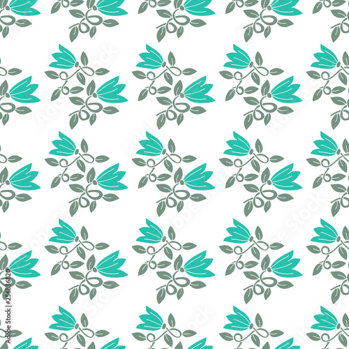 Floral seamless pattern flower with leaf