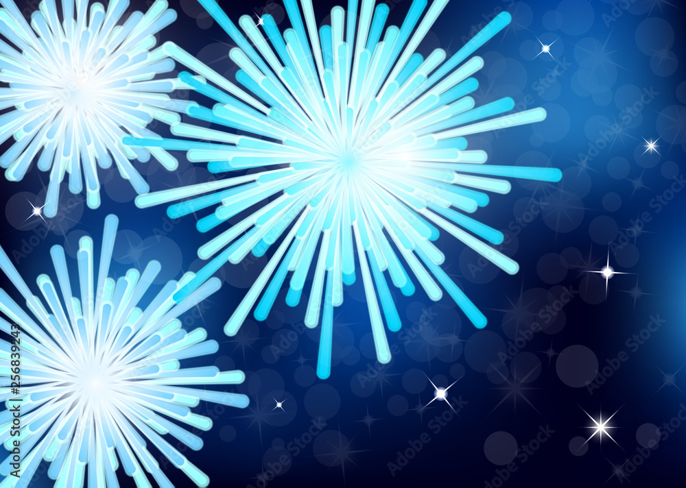 Abstract glowing background with bright colorful salute on a dark background. Magic texture, highlights, stars, haze, fog. Festive fireworks. Vector illustration Abstract glowing background with bright colorful salute on a dark background. Magic texture, highlights, stars, haze, fog. Festive fireworks. Vector illustration