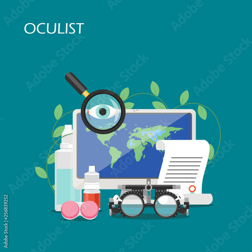 Oculist concept vector flat style design illustration