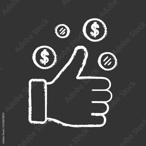 Financial success chalk icon