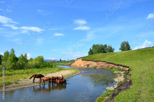 South Ural, summer. River mindyak in the area of the village Kazakkulov.