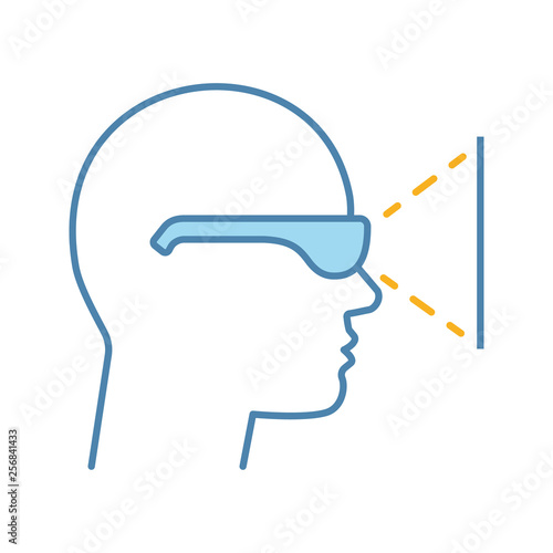 VR player side view color icon